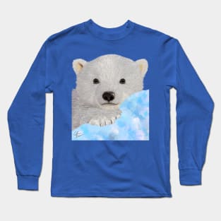 Cute Animal White Baby Polar Bear Xmas Christmas Pretty gift Long Sleeve T-Shirt